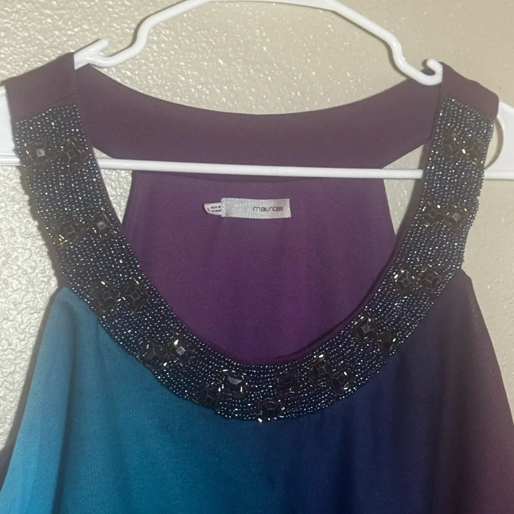 Maurices Beaded Ruffle Halter Tank - Picture 2 of 4